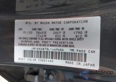 2020 Mazda Cx-3 Sport z USA, uszkodzony, nr VIN JM1DKDB78L1469686